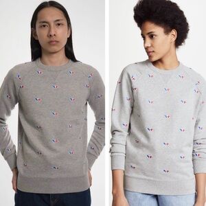 MAISON KITSUNÉ Gray Tricolor Fox Sweatshirt - Unisex Small (19.5")